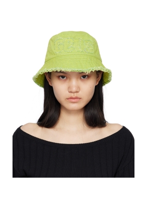 GCDS Green Distressed Bucket Hat