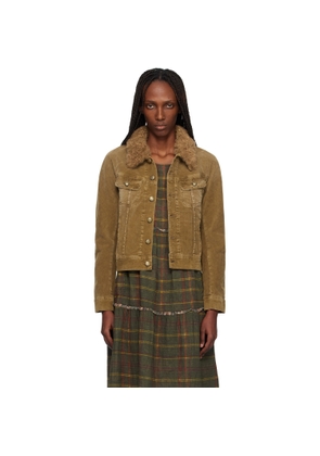 R13 Khaki Skinny Trucker Jacket