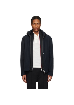 Moncler Navy Lacha Hooded Windbreaker Jacket