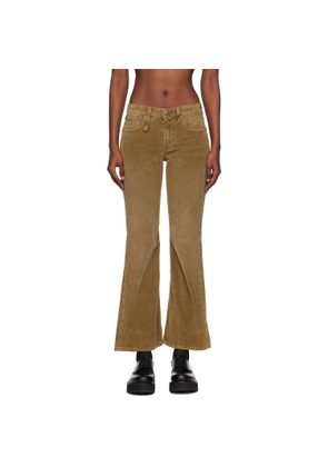 R13 Khaki Joan Kick Flare Jeans