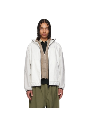 Moncler White Grainer Hooded Windbreaker Jacket