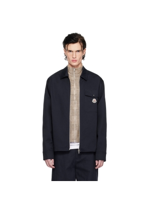 Moncler Navy Cotton Gabardine Zip-Up Jacket