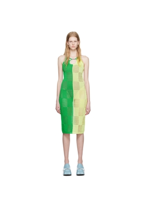 Andersson Bell Green & Yellow Keira Midi Dress