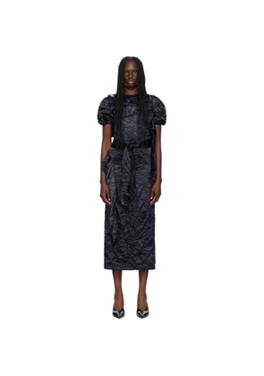 Meryll Rogge Black Creased Midi Dress