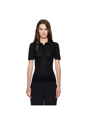 Victoria Beckham Black Knit Polo