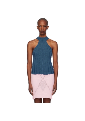 Isa Boulder Blue Lily Halter Neck Tank Top