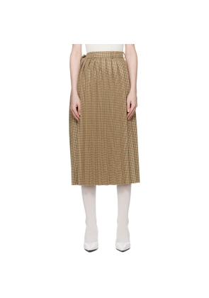 MARIE ADAM-LEENAERDT Beige Pleated Midi Skirt