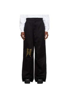 We11done Black Embroidered Trousers