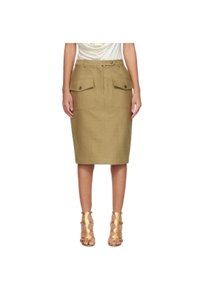 TOM FORD Khaki Patch Pocket Midi Skirt