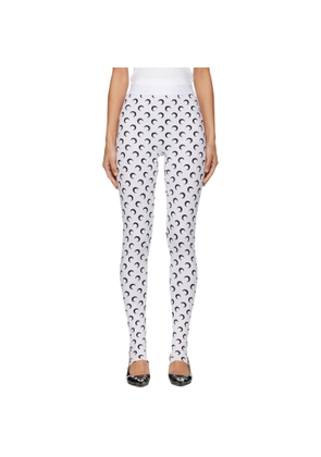 Marine Serre White Recycled Moon Jersey Stirrup Leggings
