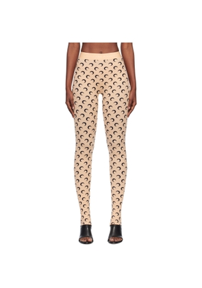 Marine Serre Tan Recycled Moon Jersey Stirrup Leggings