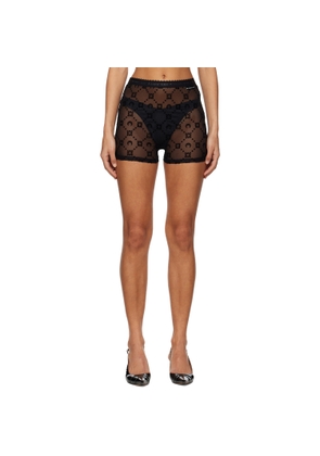 Marine Serre Black Recycled Mesh Flock Shorts
