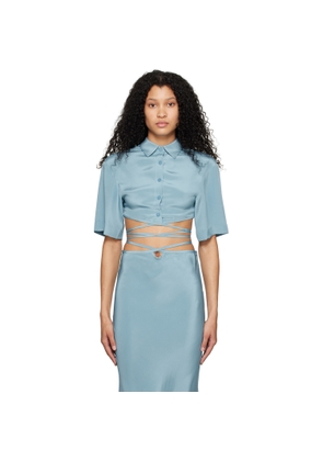 Christopher Esber Blue Crop Tie Shirt