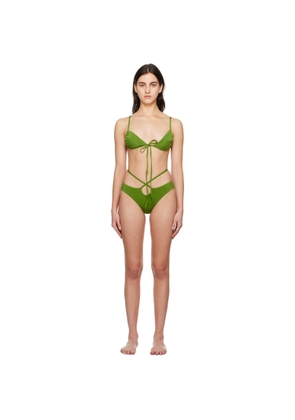 Christopher Esber Green Solis & Looped Tie Bikini