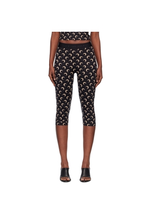 Marine Serre Black Recycled Moon Jersey Capri Leggings