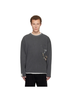 WOOYOUNGMI Gray Minhwa Logo Long Sleeve T-shirt