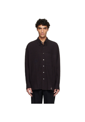 WOOYOUNGMI Brown Gingham Check Shirt