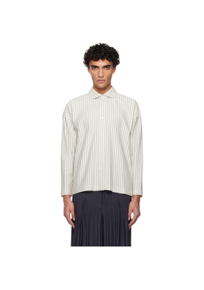 HOMME PLISSÉ ISSEY MIYAKE White Stripe Jersey Shirt
