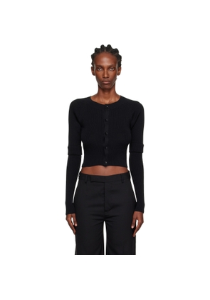 Y's Black Double Sleeve Short Cardigan