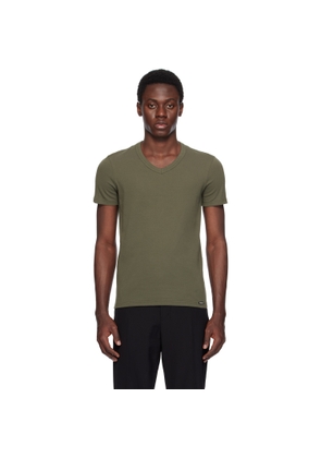 TOM FORD Khaki Cotton Stretch Jersey T-shirt