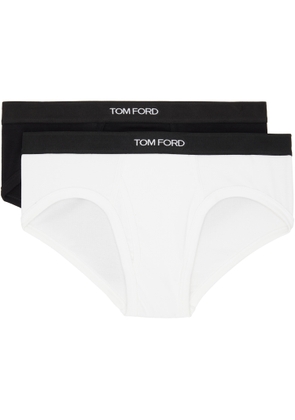 TOM FORD Two-Pack Black & White Cotton Briefs