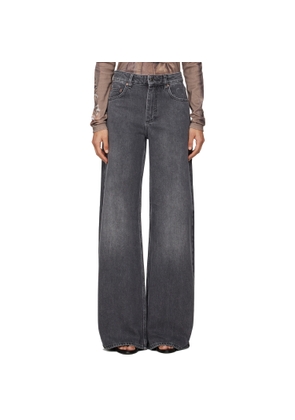 Marine Serre Gray Moon Laser High-Waist Flare Jeans