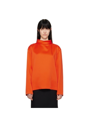 Carven Orange Double Satin Blouse