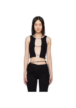 Christopher Esber Black Crystal Lattice Tank Top