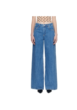 Marine Serre Blue Moon Laser High-Waist Flare Jeans