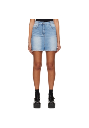 Juun.J Blue Destroyed Denim Miniskirt