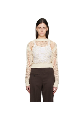 MM6 Maison Margiela Off-White Messy Filet Crewneck