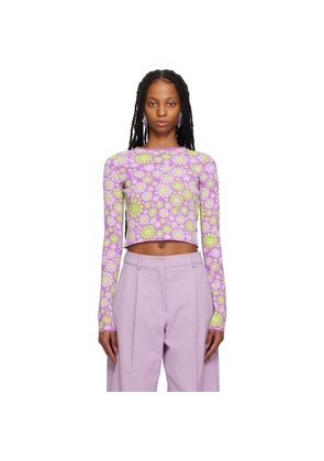 Sportmax Purple Fiorito Long Sleeve T-Shirt