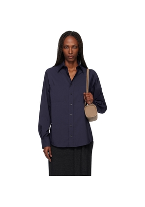 Maryam Nassir Zadeh Navy Arlos Button Up Shirt