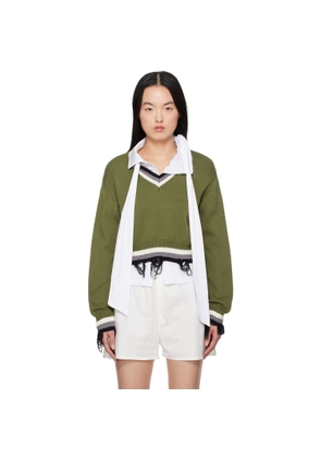 Ottolinger Green Cropped V-neck Sweater