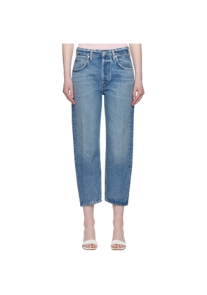 Citizens of Humanity Blue Dahlia Bow Leg Baby Roll Jeans