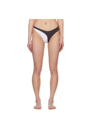 Ottolinger White & Brown Layered Bikini Bottom