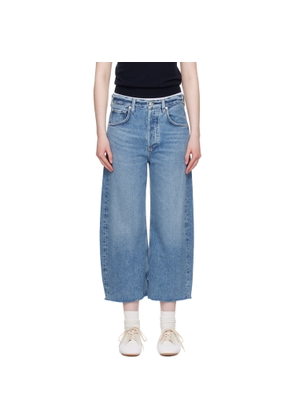 Citizens of Humanity Blue Ayla Raw Hem Crop Jeans
