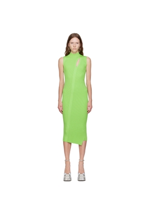 Versace Green Slashed Midi Dress