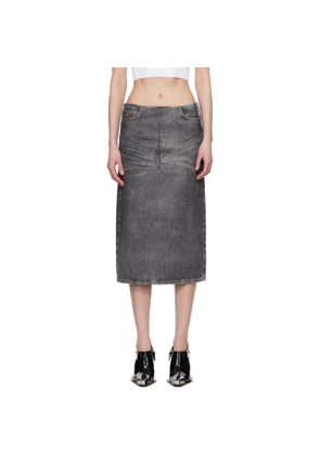 Diesel Gray De-Pra-S4 Denim Midi Skirt