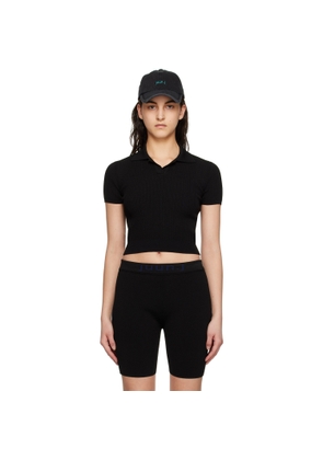 Juun.J Black Open Spread Polo