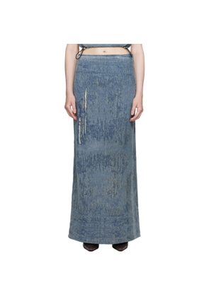 Diesel Blue De-Megan-Fsg Denim Maxi Skirt