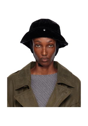 OPEN YY Black Detachable Ear Flap Bucket Hat