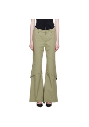 Dion Lee Khaki Draped Trousers