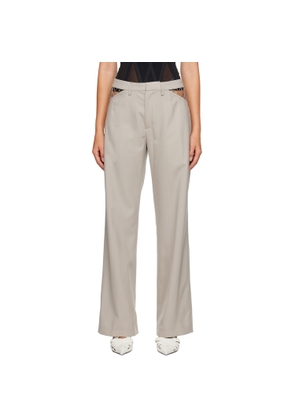 Dion Lee Taupe Lace Trousers