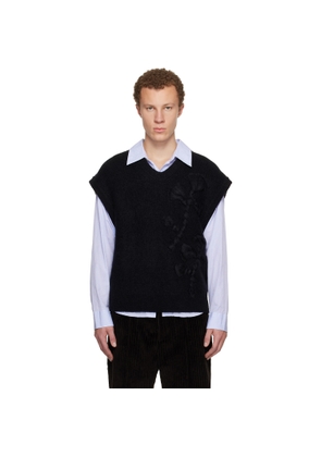 WOOYOUNGMI Black Flower Knit Vest