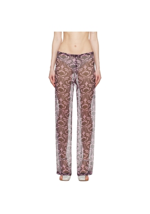 Dries Van Noten Black & Pink Printed Trousers