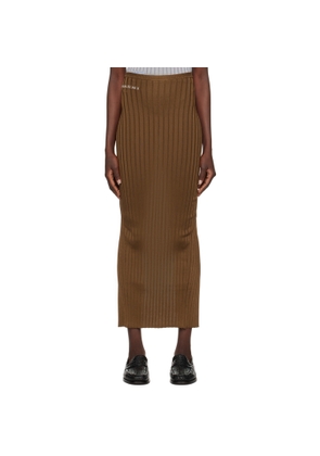 Marni Brown Ribbed Maxi Skirt