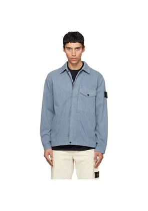 Stone Island Blue 1200001 Organic Cotton Stretch 'Old' Effect Jacket