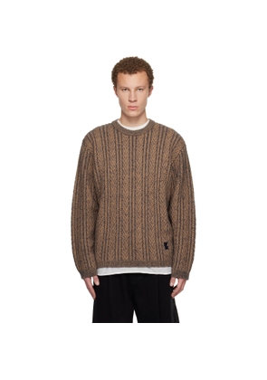WOOYOUNGMI Brown Wool Blend Herringbone Sweater