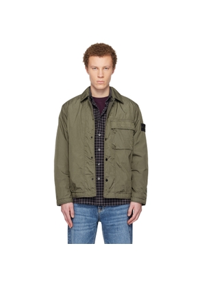 Stone Island Khaki 1200002 Crinkle Reps NY Overshirt